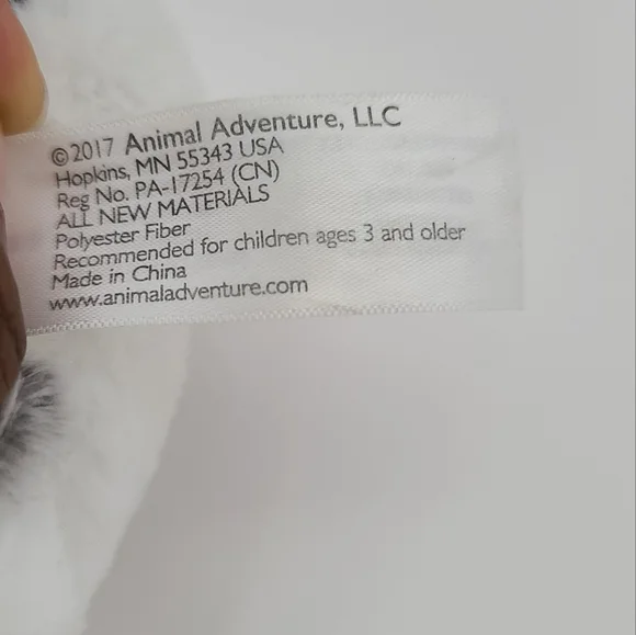 Animal Adventure Bunny Rabbit Plush Gray Frosted White Grey Stuffed Animal 2017 - Picture 7 of 11